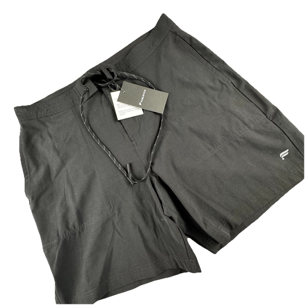 NWT Fabletics Board Short Men 32 Black 7" Swim Outdoors Summer Stretch